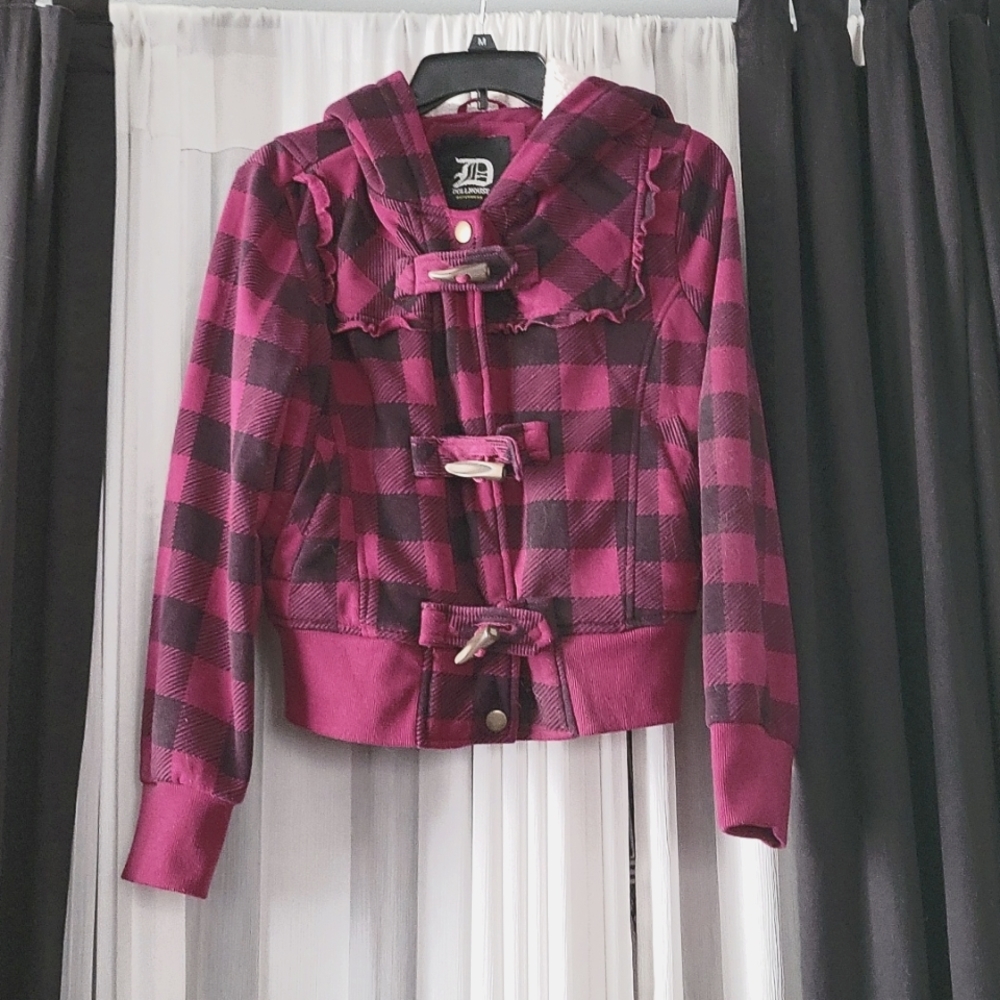 Plaid button up sweatshirt
